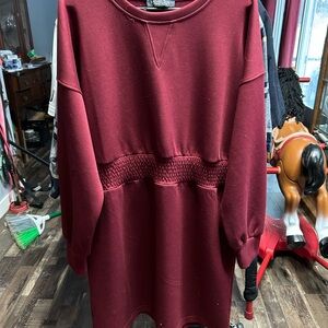 Rachel Zoe Burgundy Long Sleeve Dress